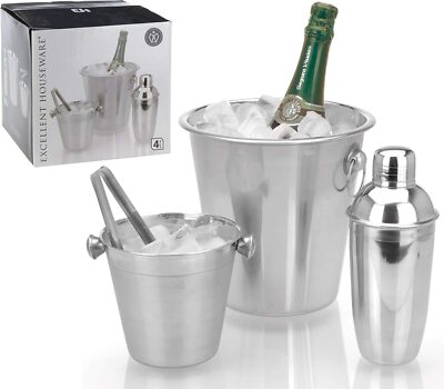 Bartending Set Professional Bar Accessories Ice Container Tong Alcohol ...