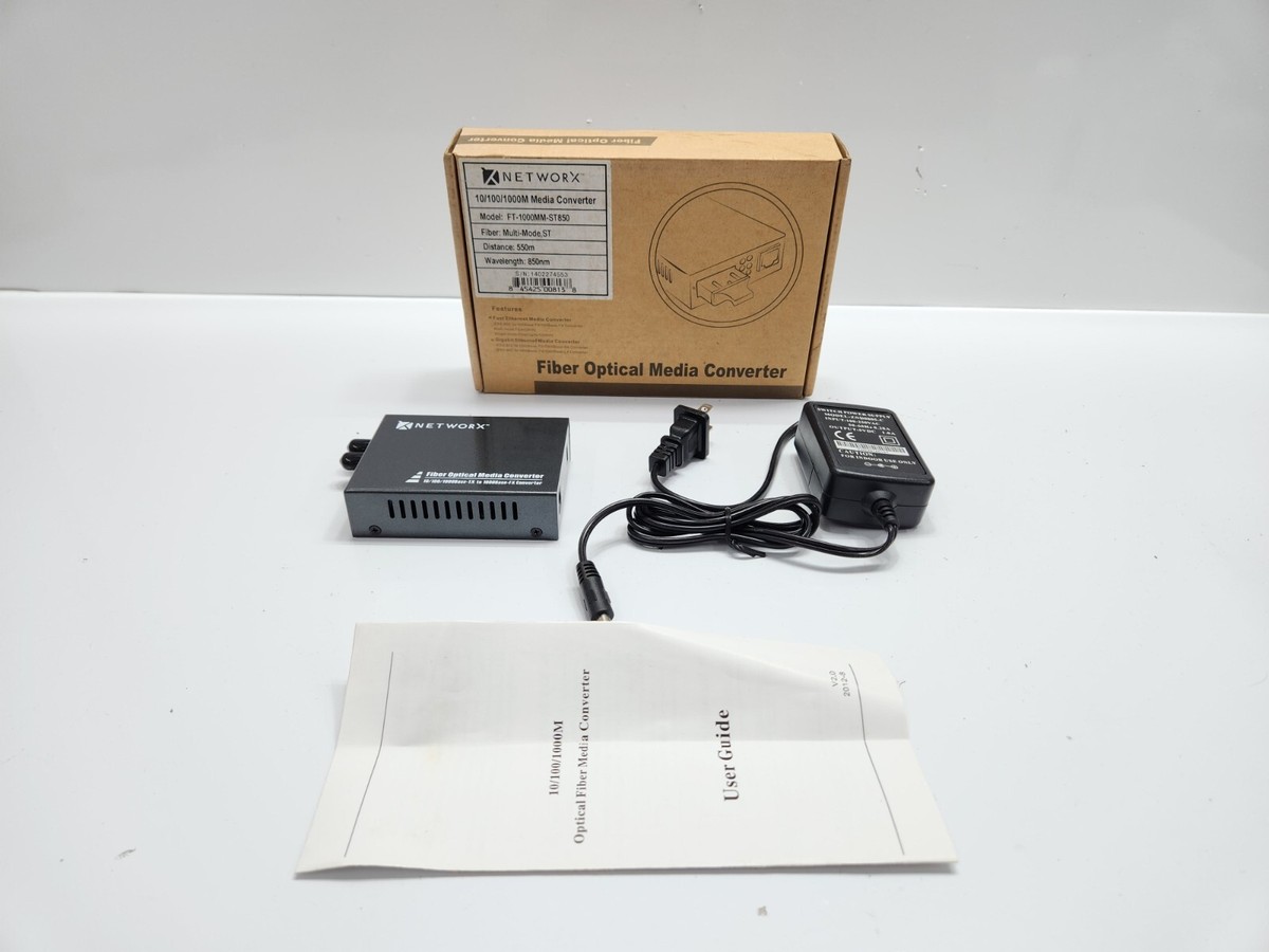 NETWORX FT-1000MM-ST850 FIBER OPTICAL MEDIA CONVERTER WITH ADAPTOR