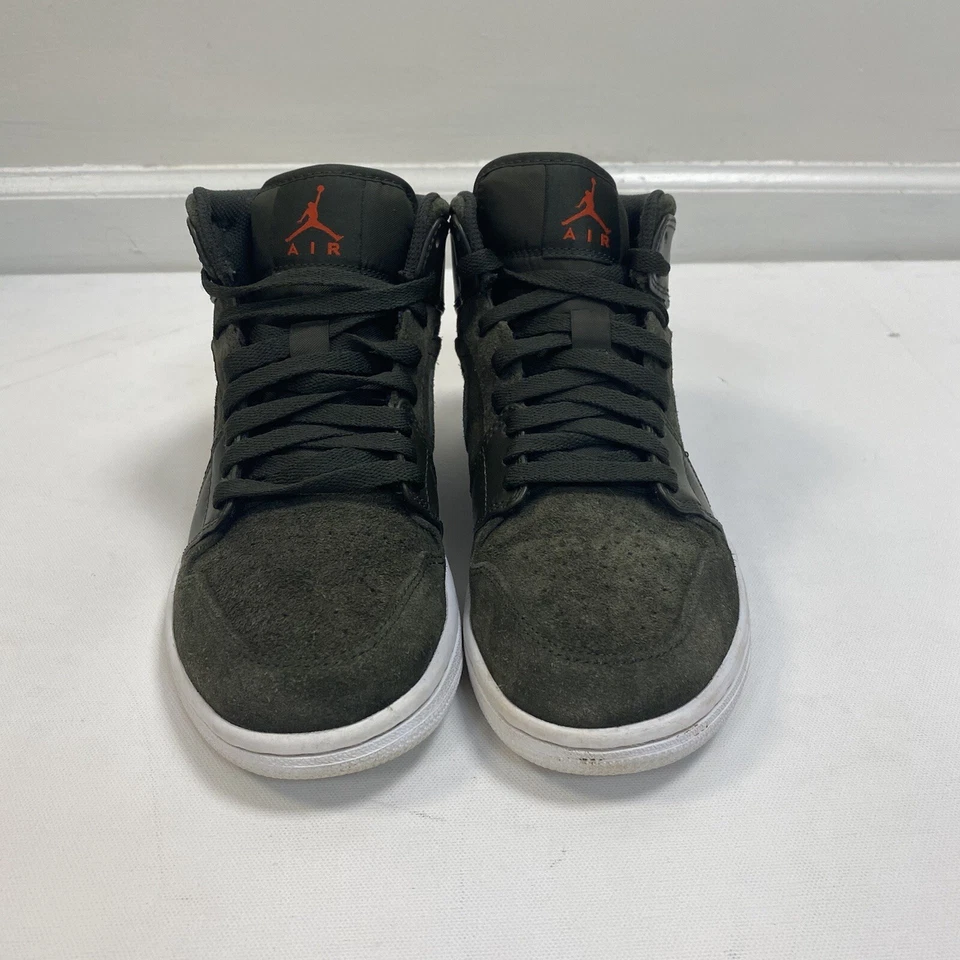 Jordan 1 Mid Sequoia Max 橙色 554274-302 男式 7 码橄榄绿 — 第 3/4 张图片