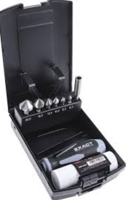 EXAKT 8-teiliges Kegelsenker 90° Hand Loch Entgratwerkzeug Set 1/4'' Sechskant 6,3 mm - 20,5 mm