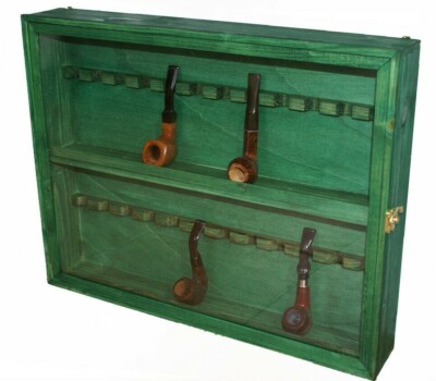 24 Seater Wooden Pipe Holder Display Board Green Pipe Rack