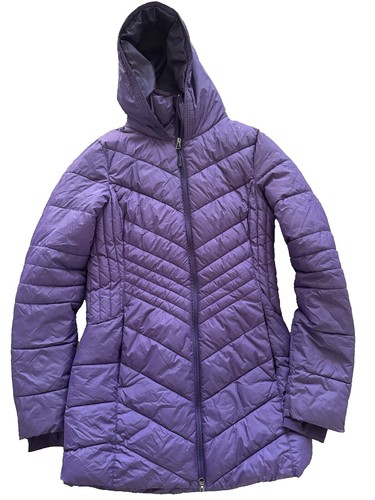 ジャケット・アウター Columbia hooded puffer jacket purple s Columbia Jacket Teenager Sz S Purple Puffer Coat Fleece Lined Full