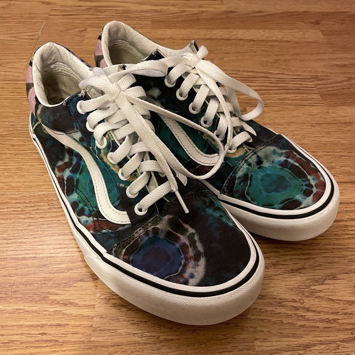 COPY - Vans Men\'s Skate Old Skool Tie Dye Terry Black Multi Canvas Suede Shoes … Vans Skate Old Skool Shoes - multicolor (tie dye terry black  main image 4
