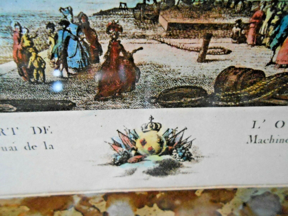 Réduit Ports Le Gouaz Grabado Enmarcado Muelle L'Orient 1776 Nicolas Ozanne Foto 3 de 4
