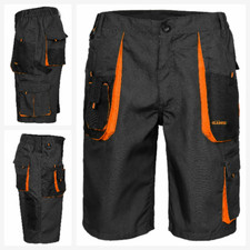 Grey Orange Shorts Cargo Work Builder Trousers Multi Pockets For Men Waist 28-42