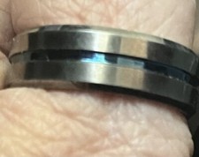 ATOP Tungsten Thin Blue Line in brushed silve...