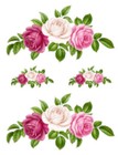 Handpainted Cabbage Pink Roses Swags Transfers Decoupage Waterslide ...