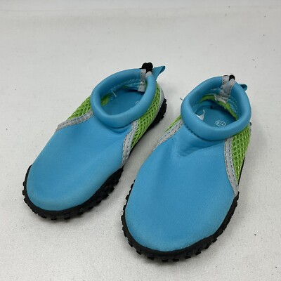 CHATTIES Swim Shoes Toddler Size 7/8 Neon Green & Blue