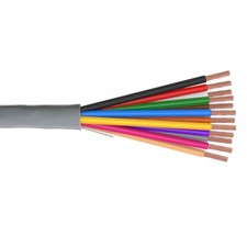 1000' 22 AWG 12 Conductor Unshielded Riser Security Alarm Cable Gray Jacket 300V