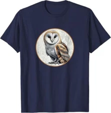 Barn Owl T-Shirt Retro Bird Tee Design *NEW 10* Colors by Bird.Fan