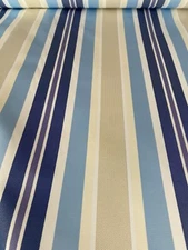 Outdoor Blue Multi Stripe awning Upholstery Waterproof Canvas fabric By Yard