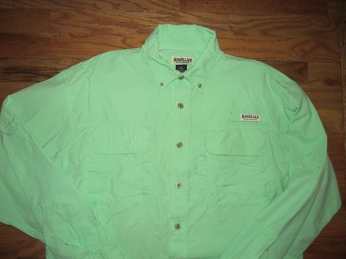Magellan Sportswear Green Fly Fishing Travel Long Sleeve Shirt Men's L MAR178 - 第 6/8 張圖片