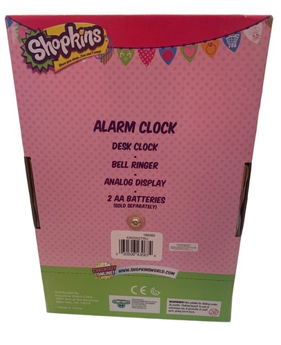 Shopkins Alarm Clock Children Desk Clock Bell Ringer Analog Display NEW - Picture 3 of 5