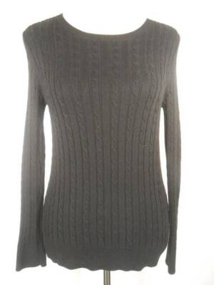 Beautiful Women's PS Petite Small Talbots Black Long Sleeve Knit Sweater Top