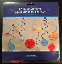 Blast Off Hanging Swirl Decorations- 12 pcs.