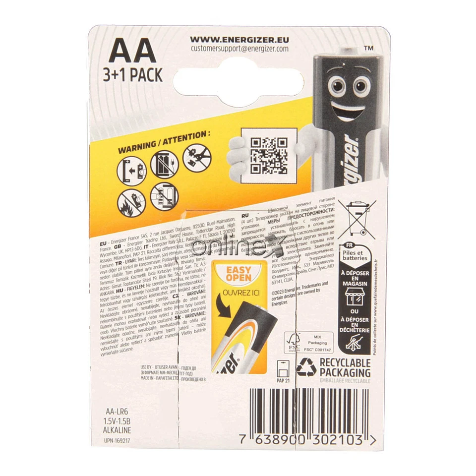 Pila Bateria Original ENERGIZER AA LR03 1.5V Alcalina Entrega 24-48h a6680 nt - Imagen 3 de 4