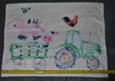 Farm Animal Farm Party Tractor Cow Pig Sheep Rooster Watercolor Baby Blanket