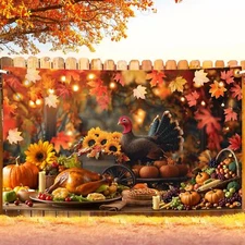 KatchOn, Turkey Thanksgiving Banner Backdrop - Xtralarge, 72x44 Inch | Thanks...