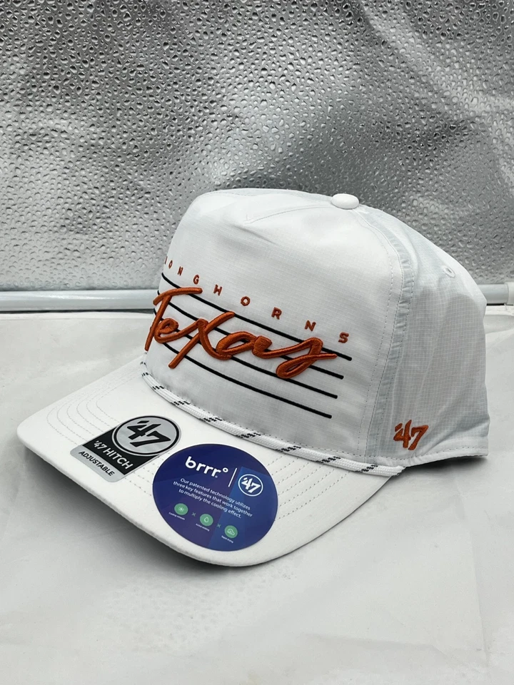 Sombrero ajustable con cuerda de enganche blanco marca Texas Longhorns NCAA '47 Snapback Foto 2 de 4