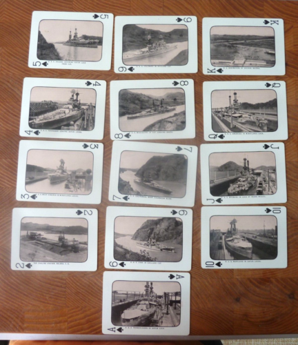 Panama Canal Souvenir Playing Cards 1926 US Navy Steam Battleships etc - Photo 1/12