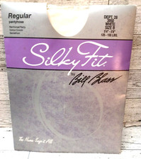 Bill Blass Silky Fit Pantyhose, size B White Regular Sandalfoot Made in USA