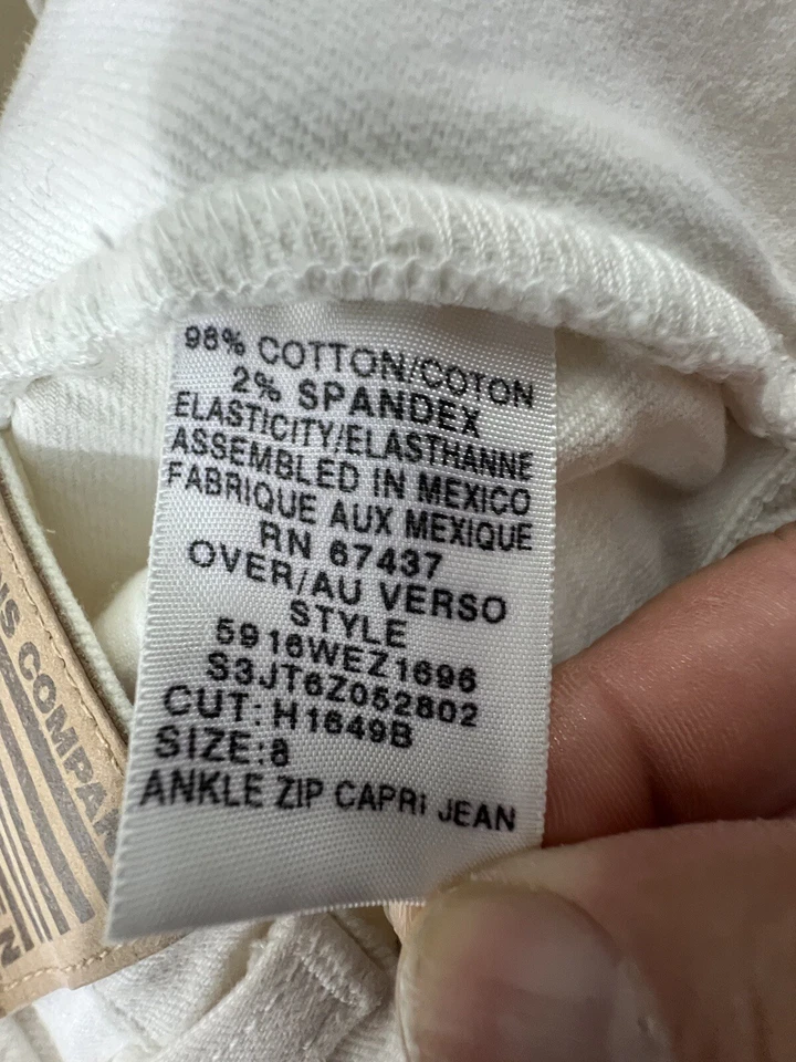 Ralph Lauren Polo Jeans Co Pants Womens Size 8 White Logo Flag Tag Vintage 90's - Image 3 of 4