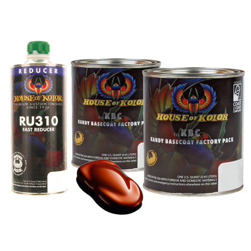 House Of Kolor C2CKBC08 Tangerine Kandy Basecoat 2 Quart Kit + Fast