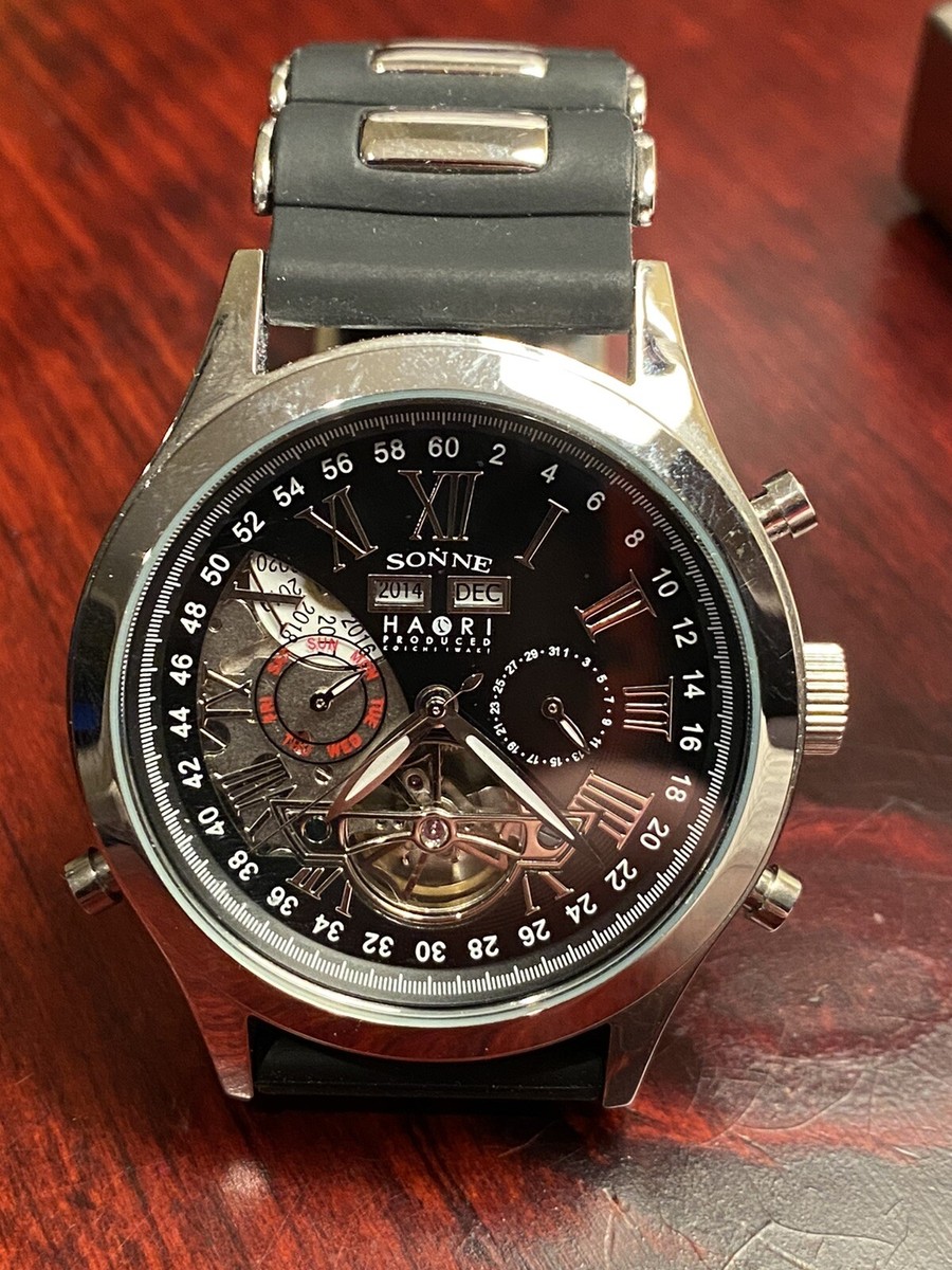 Sonne Haori Automatic Watch w Black Silver Band | eBay Sonne Haori Automatic Watch w Black Silver Band | eBay