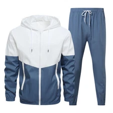 2 Piece Mens Sweatsuits Sports Tracksuit Sets Casual Pants Jogging Suits Jacket
