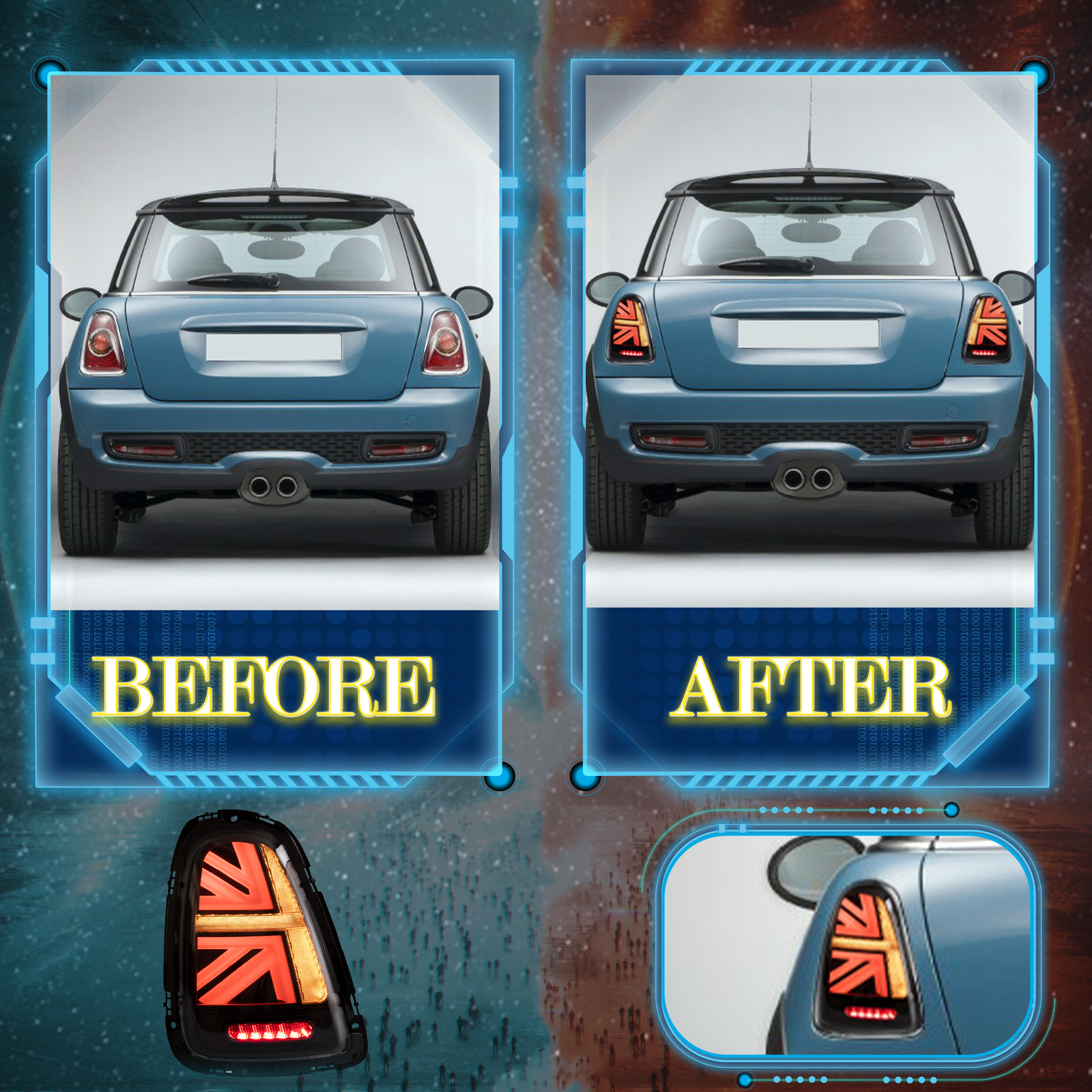 LED Rear Lights For 2007-13 Mini Cooper R56 R57 R58 R59 w/ Start-up ...