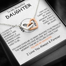 To My Daughter Necklace, Daughter Father Necklace, Daughter Gift From Dad, Mom
