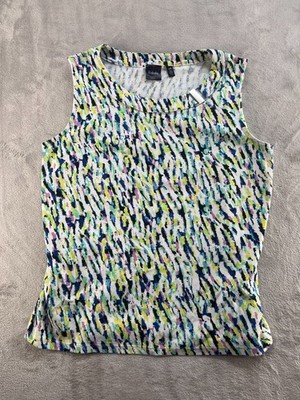 Rafaella Sleeveless Knit Top Women's Size Large Multicolor 100% Cotton Casual