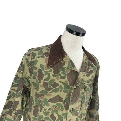 Vintage Black Sheep Duck Camo Hunting Jacket Corduroy Collar Mens