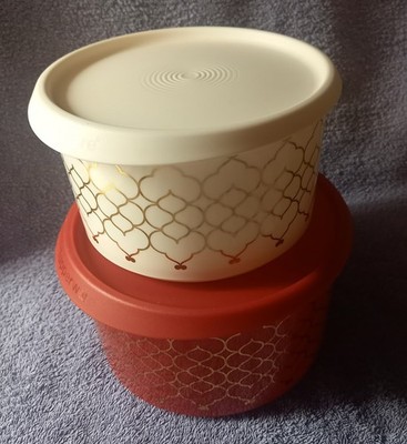 Tupperware Orientalische Runde, OneTouch, rot / weiß, 2l & 1,4l  NEU/OVP