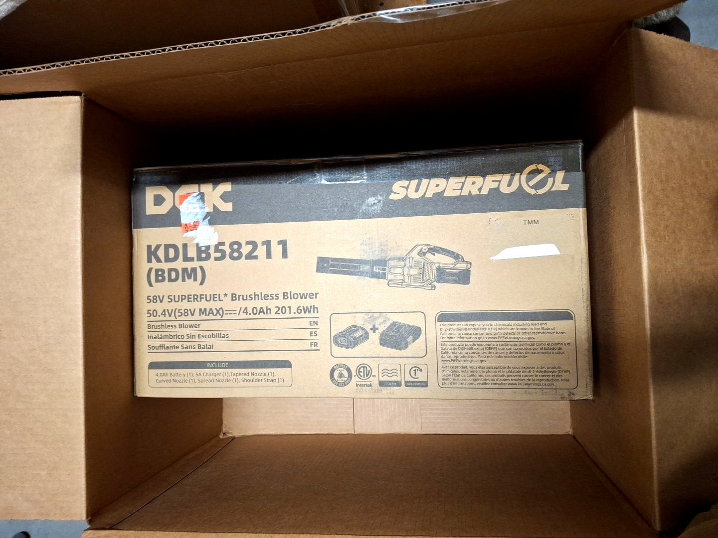 DCK 58V Cordless Leaf Blower, Power Variable-Speed, Brushless, 770 CFM  -944