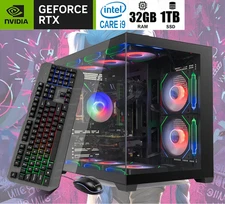 Gaming PC i7 RTX5060 ARGB Desktop Computer 32GB RAM 1TB SSD Windows 11