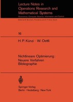 Nichtlineare Optimierung: Neuere Verfahren Bibliographie H. P. KüNzi