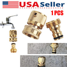 A Pair 3/4" Garden Brass Water Hose Quick Connector Male Female Connect Fitting