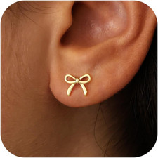 Easter Gifts for Kids Teen Girls - Gold Earrings for Women Girls Bow Earring Jew