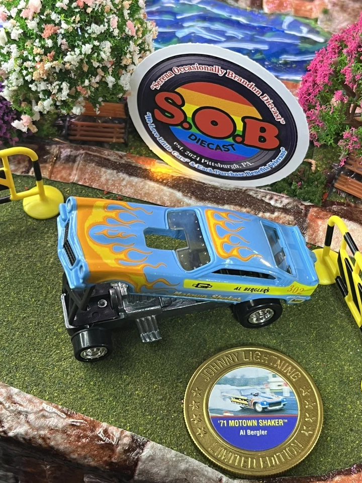Chevrolet Vega Motown Shaker 1971 Johnny Lightning divertido Al Bergler casi nuevo con moneda Foto 3 de 4