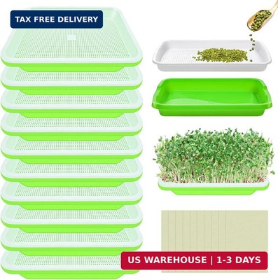 Legigo 10 Pack Green Seed Sprouter Trays- Soil-Free Cultivation Germination Tray