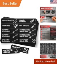 90 Pcs Magnetic Tool Box Labels 3.5x1 Inch - Magnetic Toolbox Labels For Tool... 90 Pcs Magnetic Tool Box Labels 3.5x1 Inch - Magnetic Toolbox Labels For Tool...