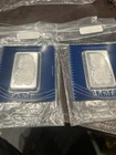 Pair Of Consecutive 100 Gram Fine Silver Pamp Suisse .999 Bullion Bars Fortuna