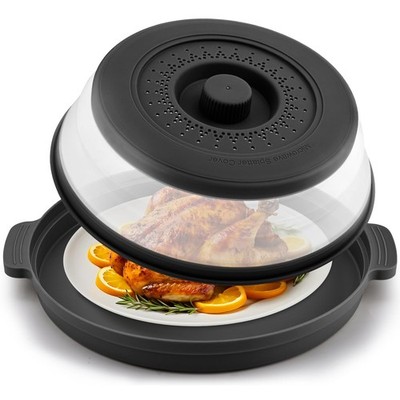 Microwave Splatter Cover for Food with Anti-scald Base Plate,Large Plastic & ...