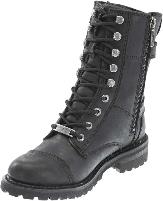 Harley Davidson Women's Balsa Black Cap Toe Boots Shoes - Image 2 of 4