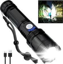 Rechargeable Flashlights High Lumens, 60000 Lumens Super Bright LED Flash Light,
