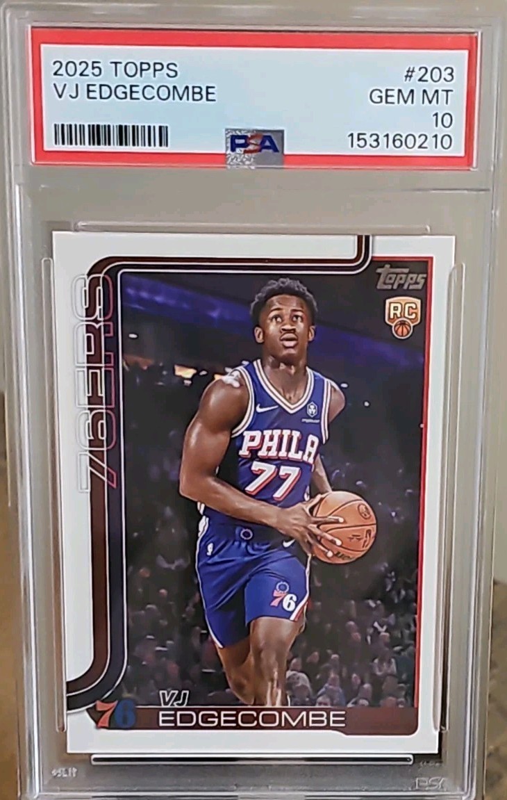 2025-26 Topps VJ Edgecombe RC PSA 10 Philadelphia 76ers Rookie