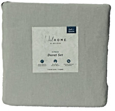 WelHome Cotton Linen Relaxed Duvet Cover 3 Piece Set Full/Queen Storm Cloud