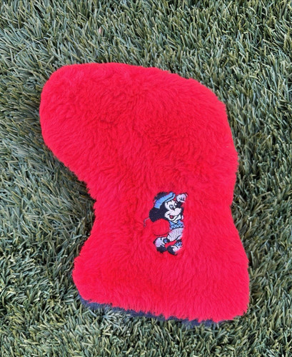 Vintage Walt Disney Co Mickey Mouse Golf Red Fur Fuzzy Blade Putter Cover