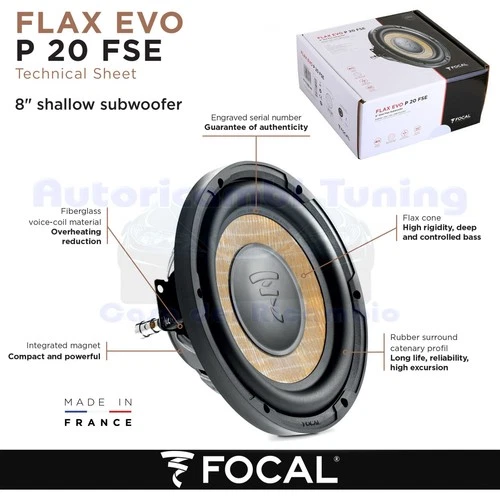 Focal P20FSE Flax Evo Subwoofer 8 "/ 20 CM 400 Watt - 200 Wrms 4 Ohm